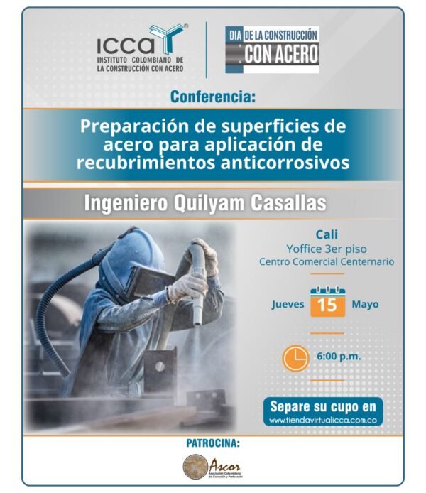 Conferencia: Preparación de superficies de acero para aplicación de recubrimientos anticorrosivos - Cali