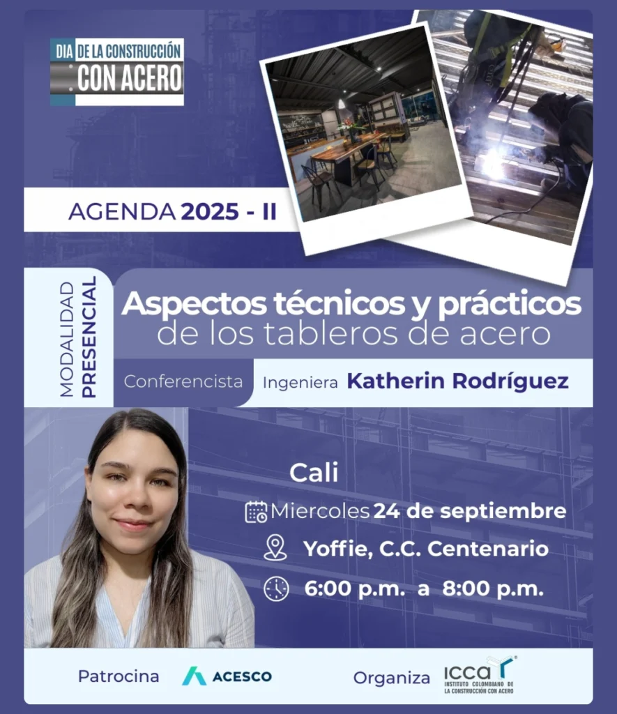 Conferencia presencial en Cali sobre aspectos técnicos y prácticos de los tableros de acero